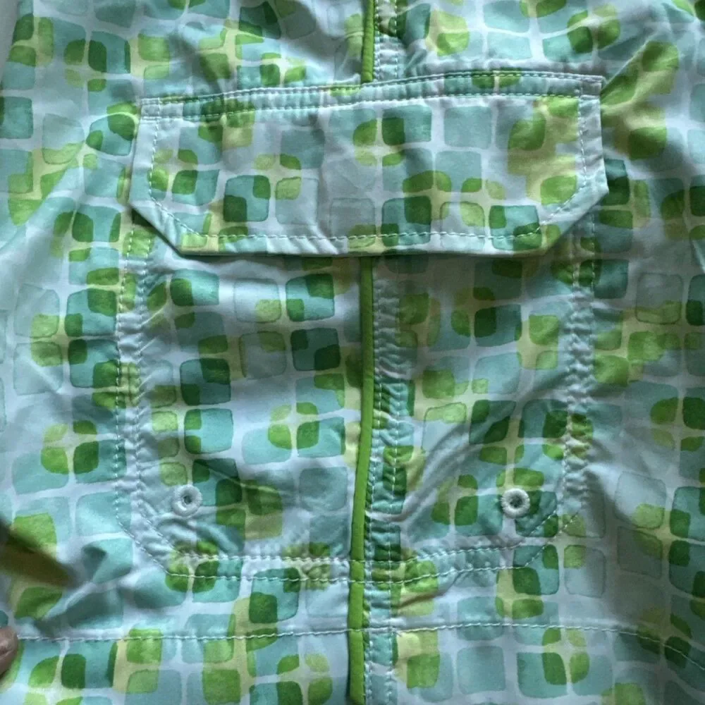 Tommy Bahama Men’s Swim Trunks M Green Geometric Print Drawstring Board Shorts